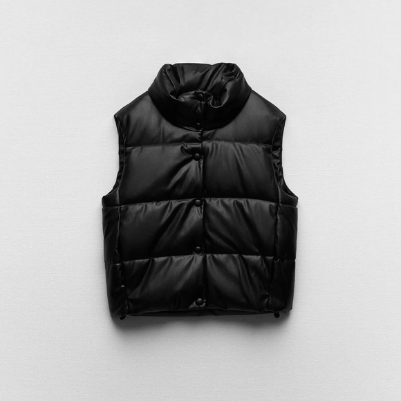 Zara Women's Black Puffer Vest - Picture 1 of 1